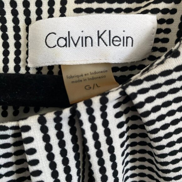 Calvin Klein Woman’s Black and White Career Top Blouse Sleeveless Size L - Picture 5 of 6